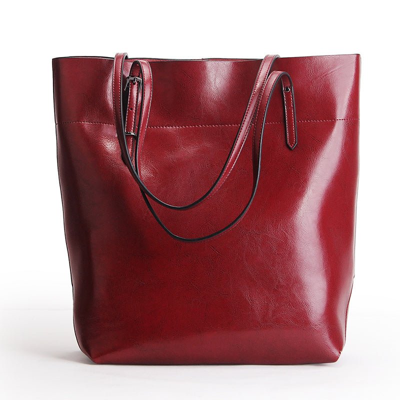 Top Grain Cowhide Oil Waxed Tote Bag - VVISN