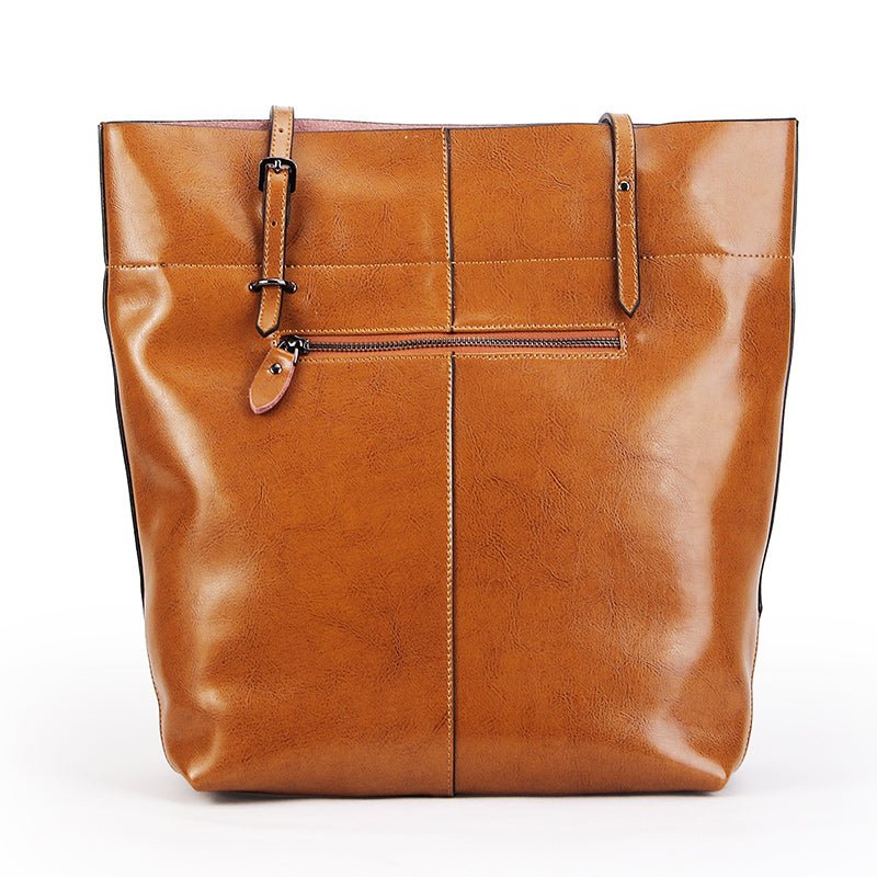 Top Grain Cowhide Oil Waxed Tote Bag - VVISN