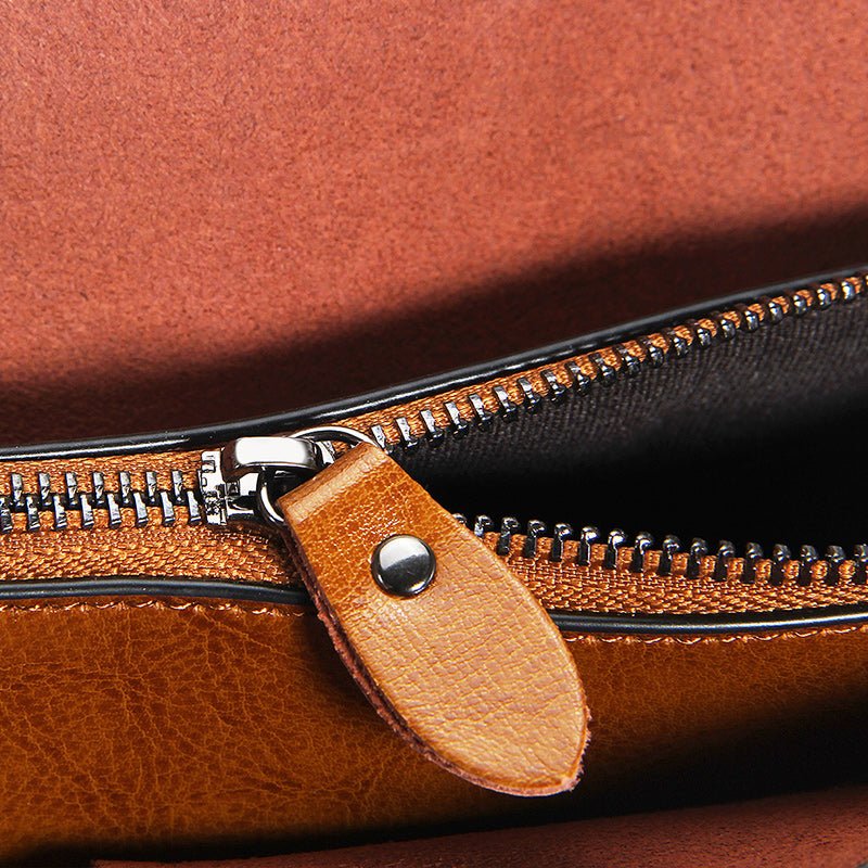 Top Grain Cowhide Oil Waxed Tote Bag - VVISN