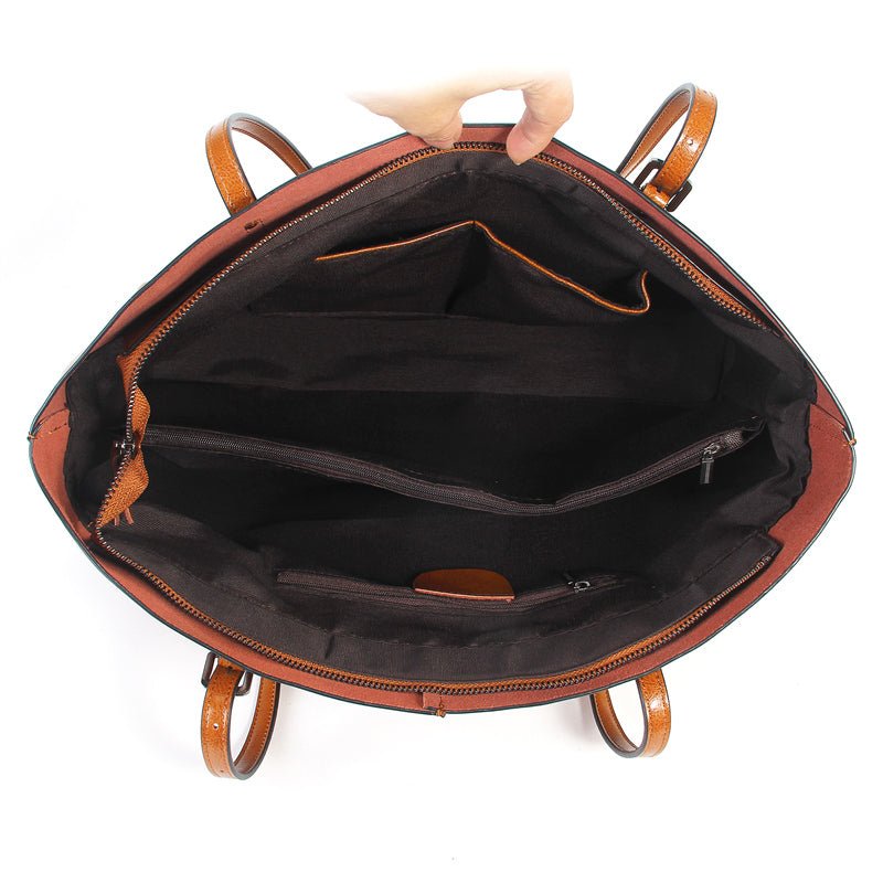 Top Grain Cowhide Oil Waxed Tote Bag - VVISN