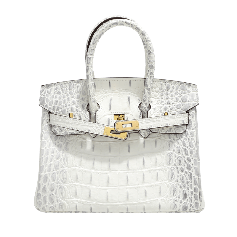 Top Grain Cowhide Pebbled Platinum Bag - VVISN