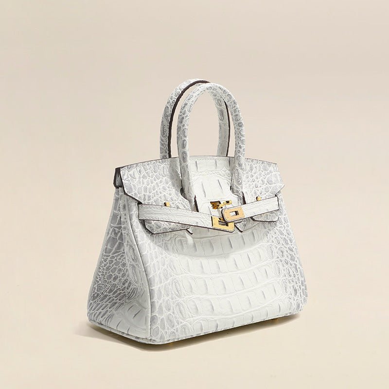 Top Grain Cowhide Pebbled Platinum Bag - VVISN