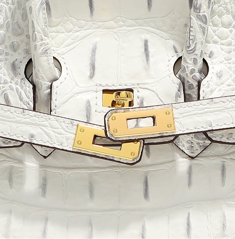 Top Grain Cowhide Pebbled Platinum Bag - VVISN