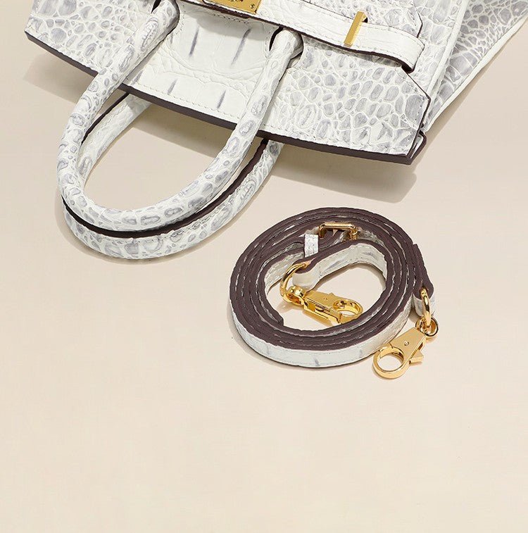 Top Grain Cowhide Pebbled Platinum Bag - VVISN