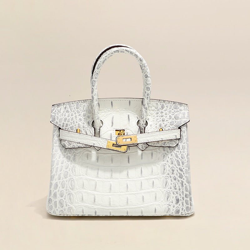Top Grain Cowhide Pebbled Platinum Bag - VVISN