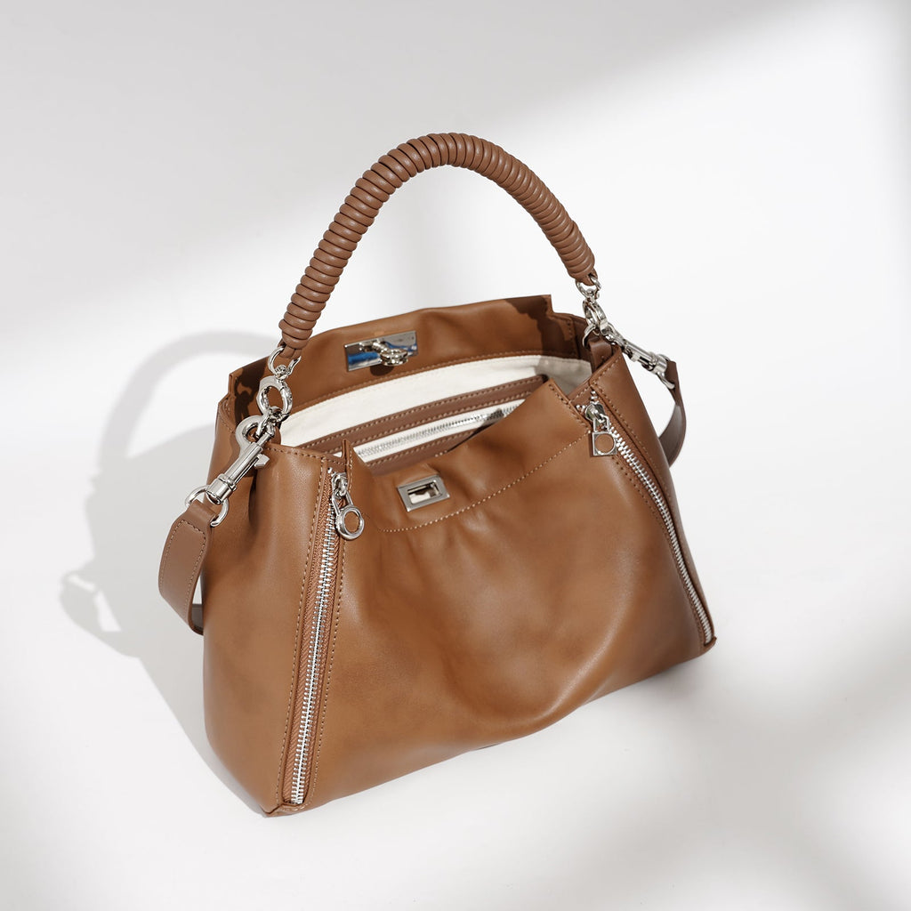 Top Grain Cowhide Structured Handbag - VVISN