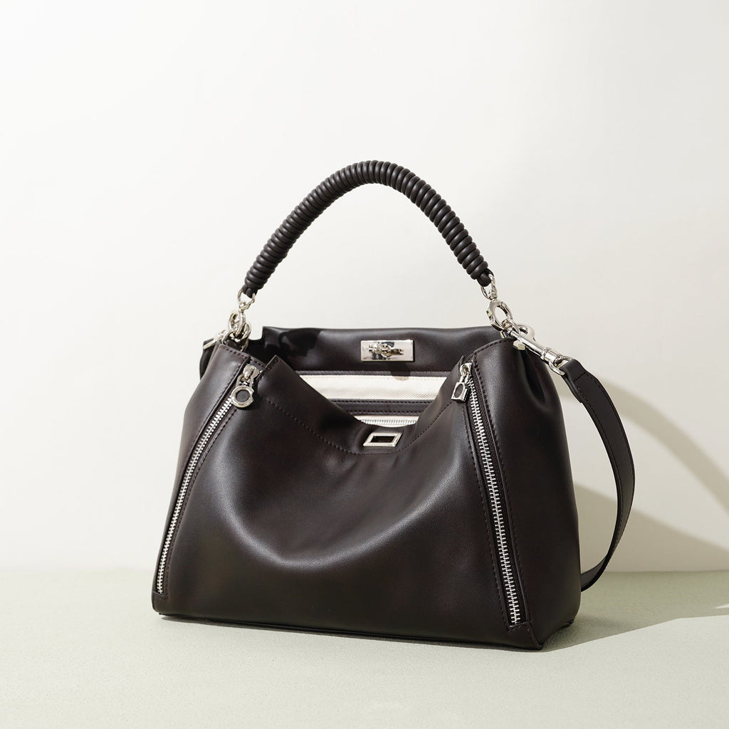 Top Grain Cowhide Structured Handbag - VVISN