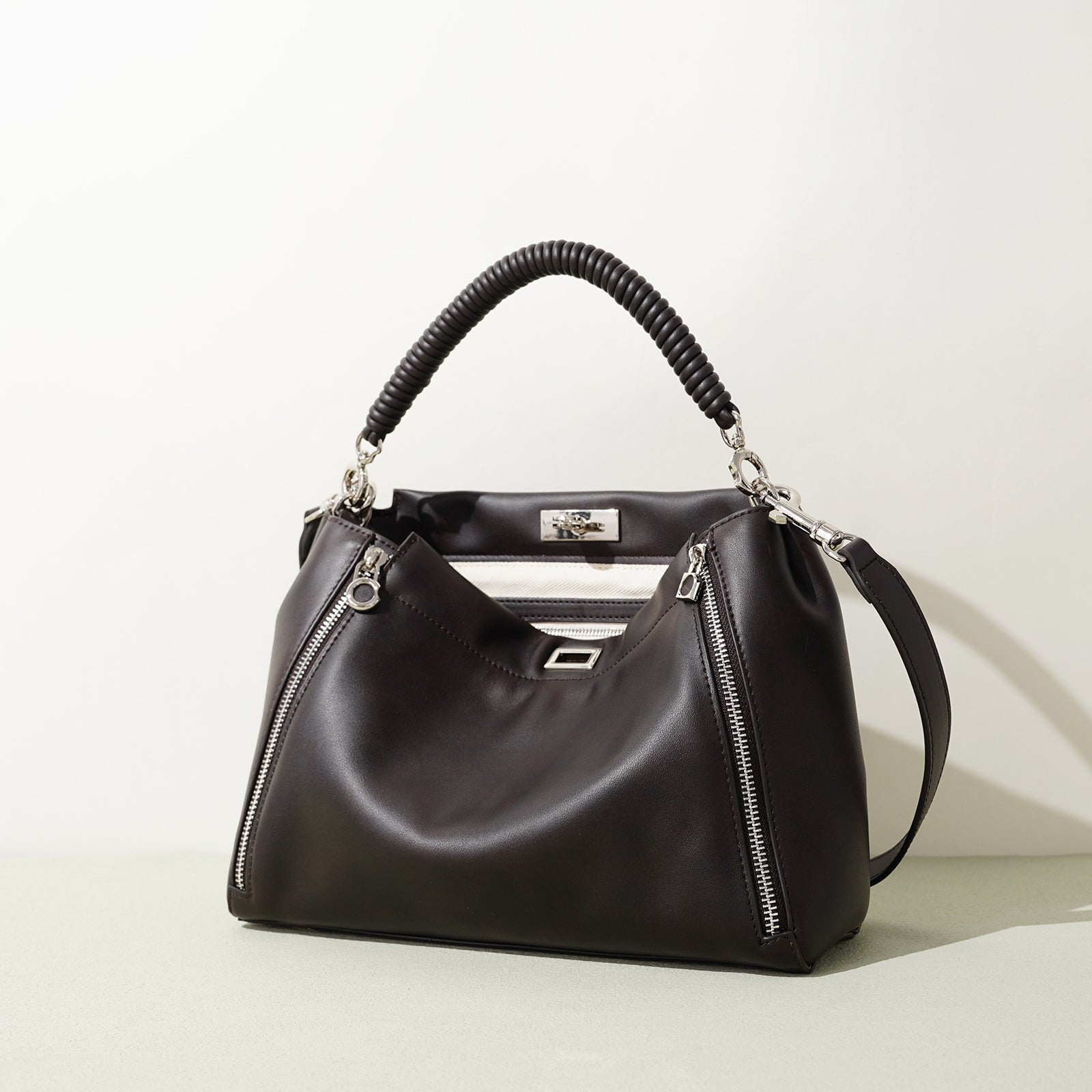 Top Grain Cowhide Structured Handbag - VVISN