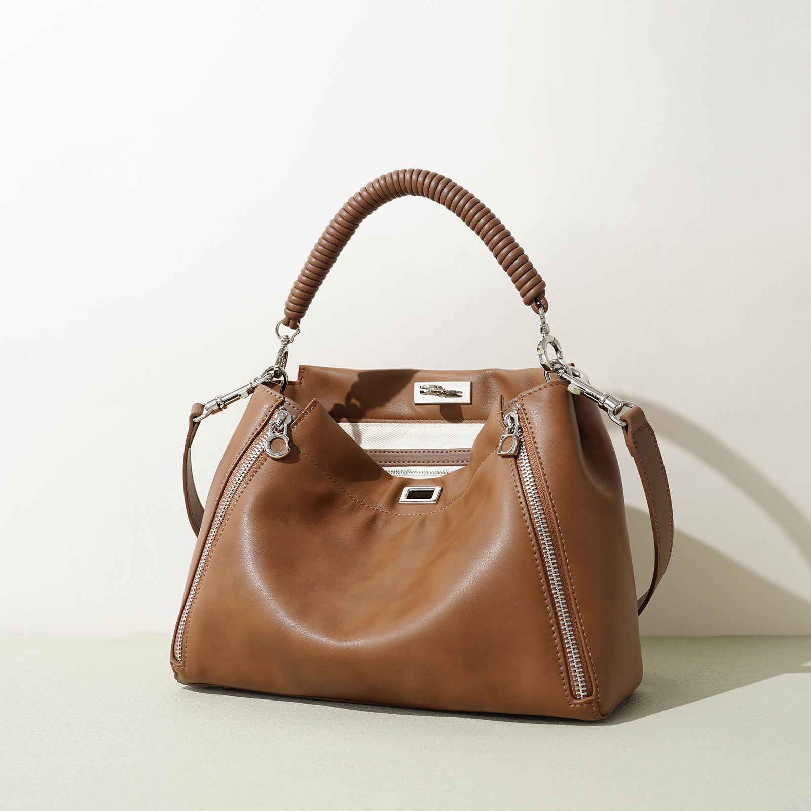 Top Grain Cowhide Structured Handbag - VVISN