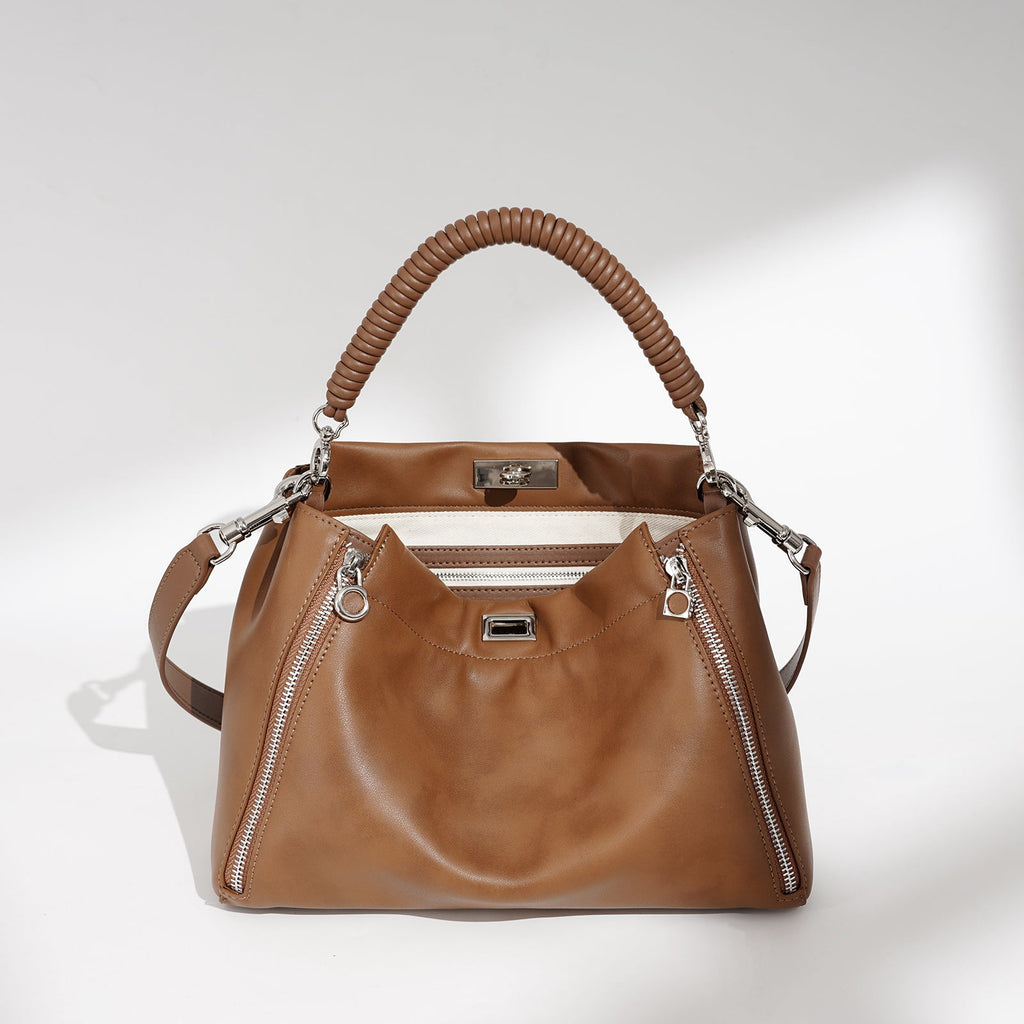 Top Grain Cowhide Structured Handbag - VVISN