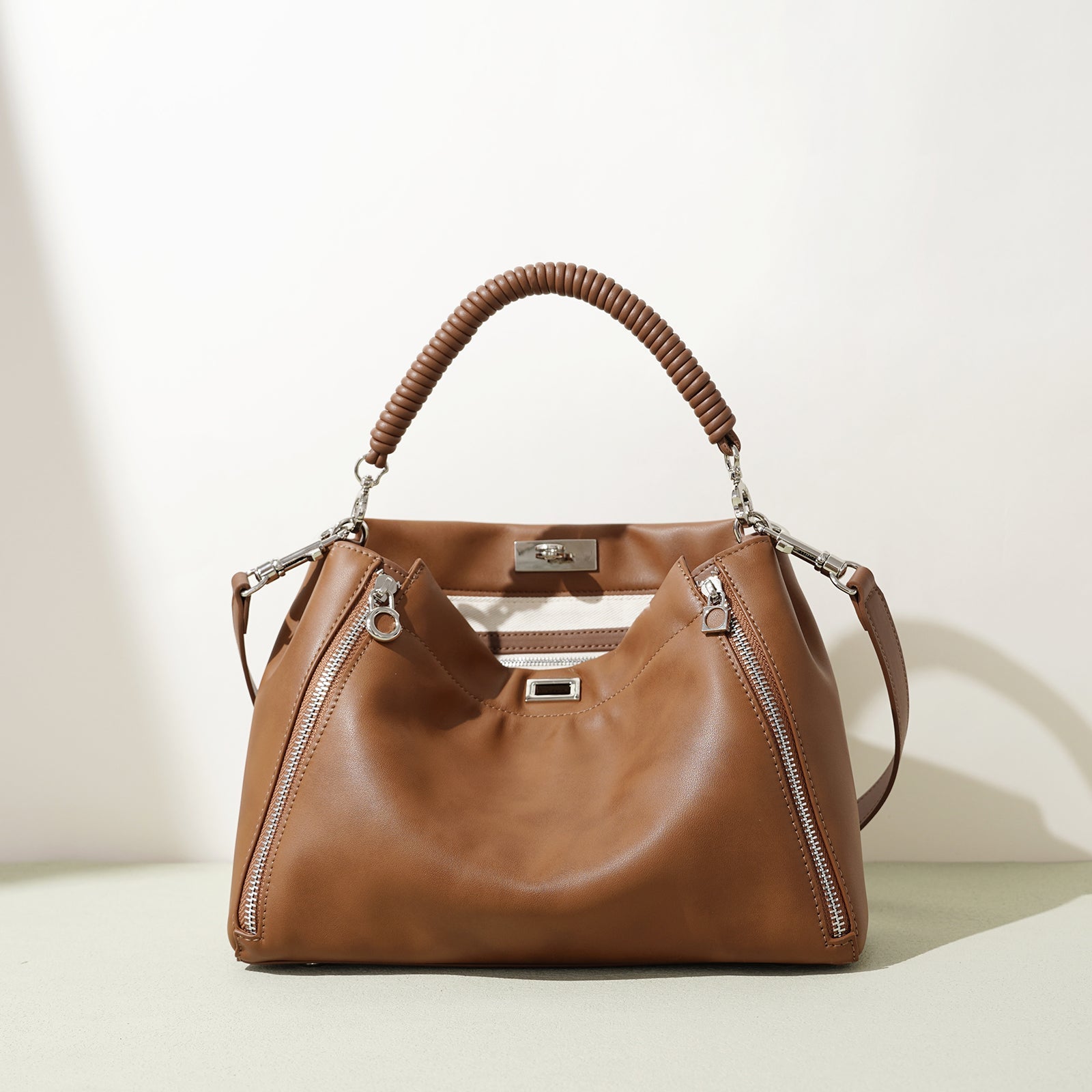 Top Grain Cowhide Structured Handbag - VVISN