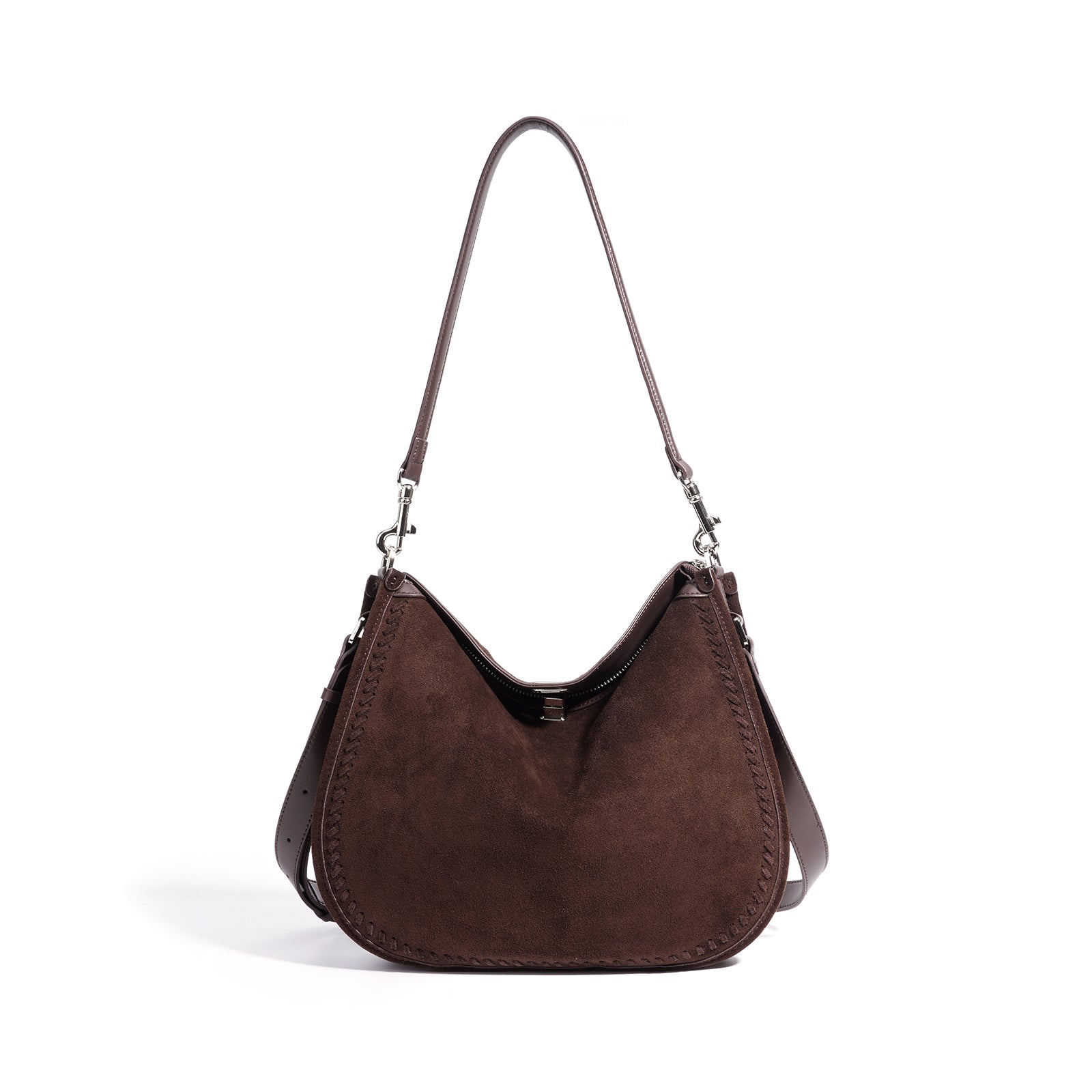 Top Grain Cowhide Suede Accordion Bag - VVISN