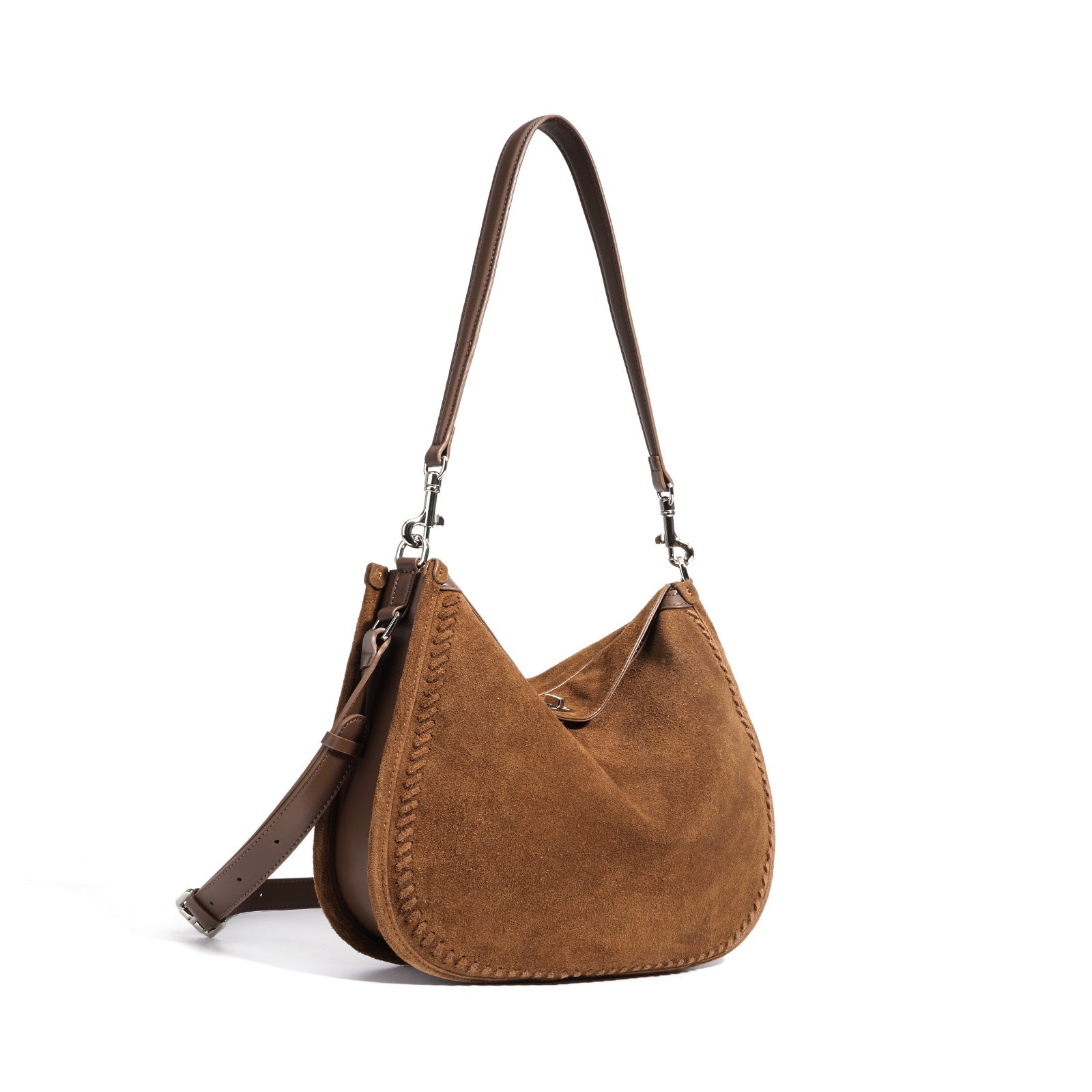 Top Grain Cowhide Suede Accordion Bag - VVISN