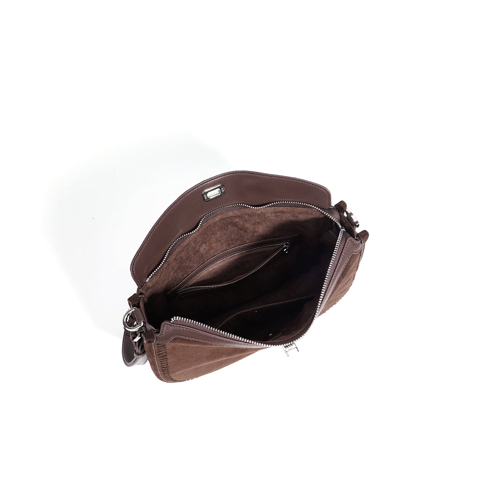Top Grain Cowhide Suede Accordion Bag - VVISN
