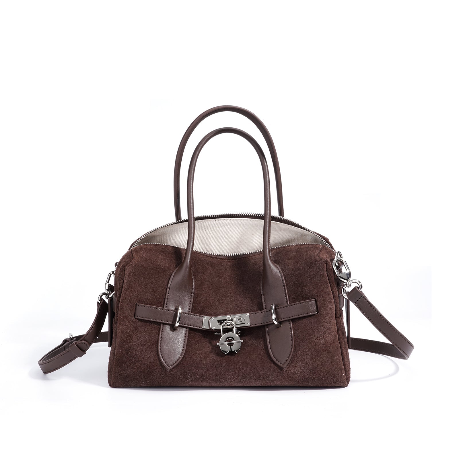Top Grain Cowhide Suede Accordion Bag - VVISN