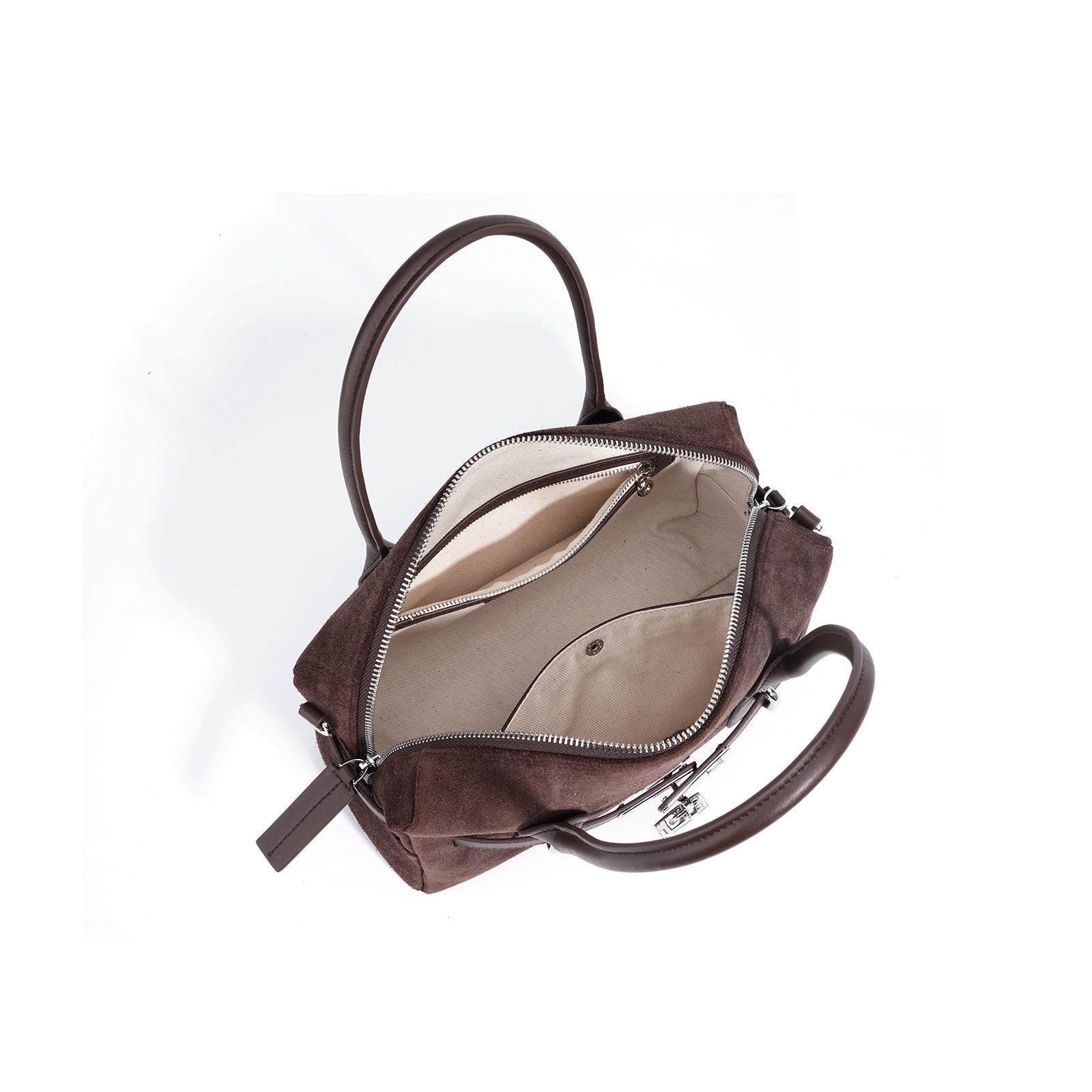 Top Grain Cowhide Suede Accordion Bag - VVISN