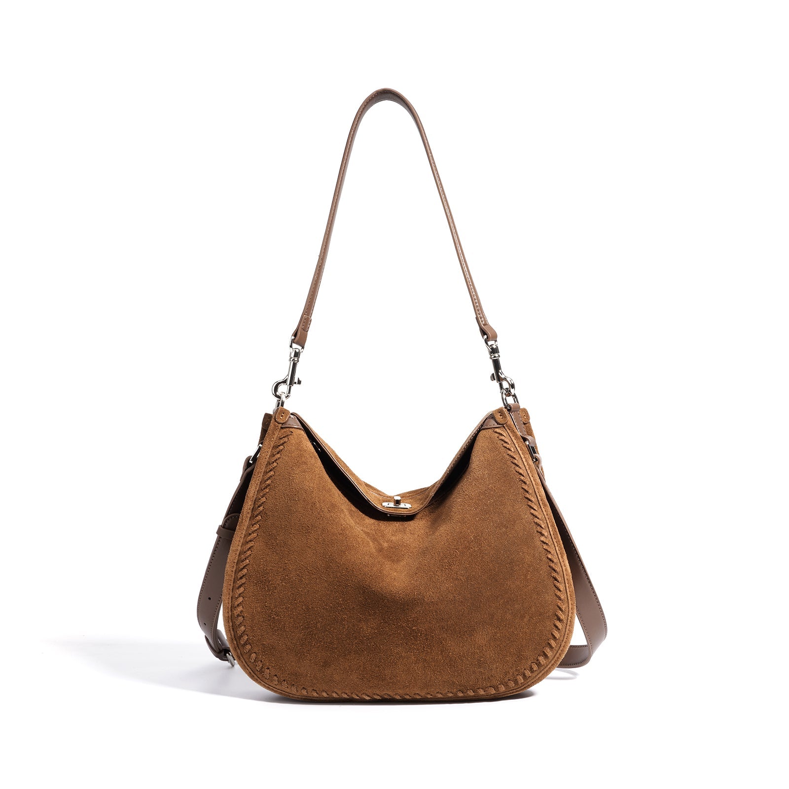 Top Grain Cowhide Suede Accordion Bag - VVISN