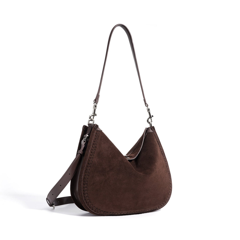 Top Grain Cowhide Suede Accordion Bag - VVISN