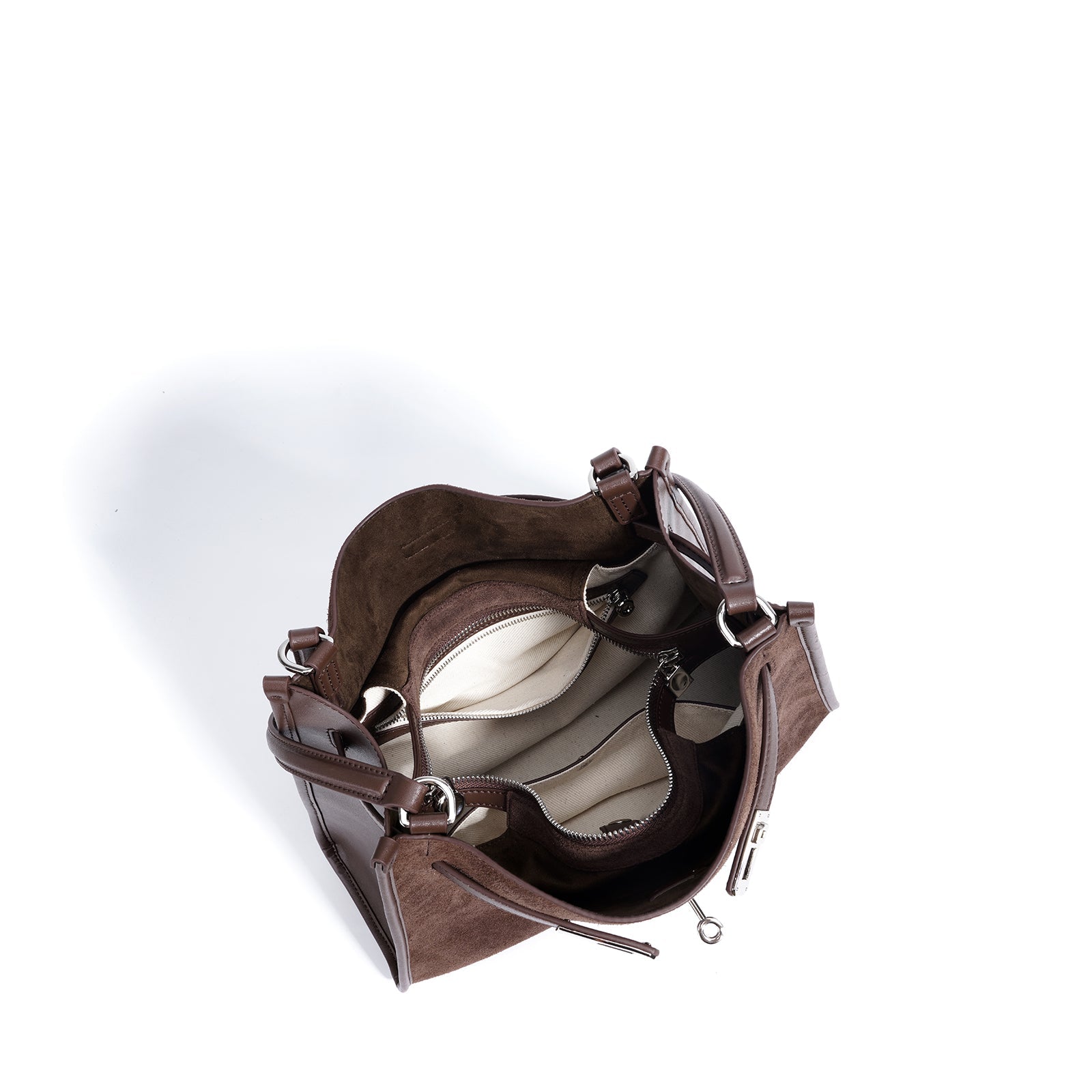 Top Grain Cowhide Suede Hobo Tote - VVISN