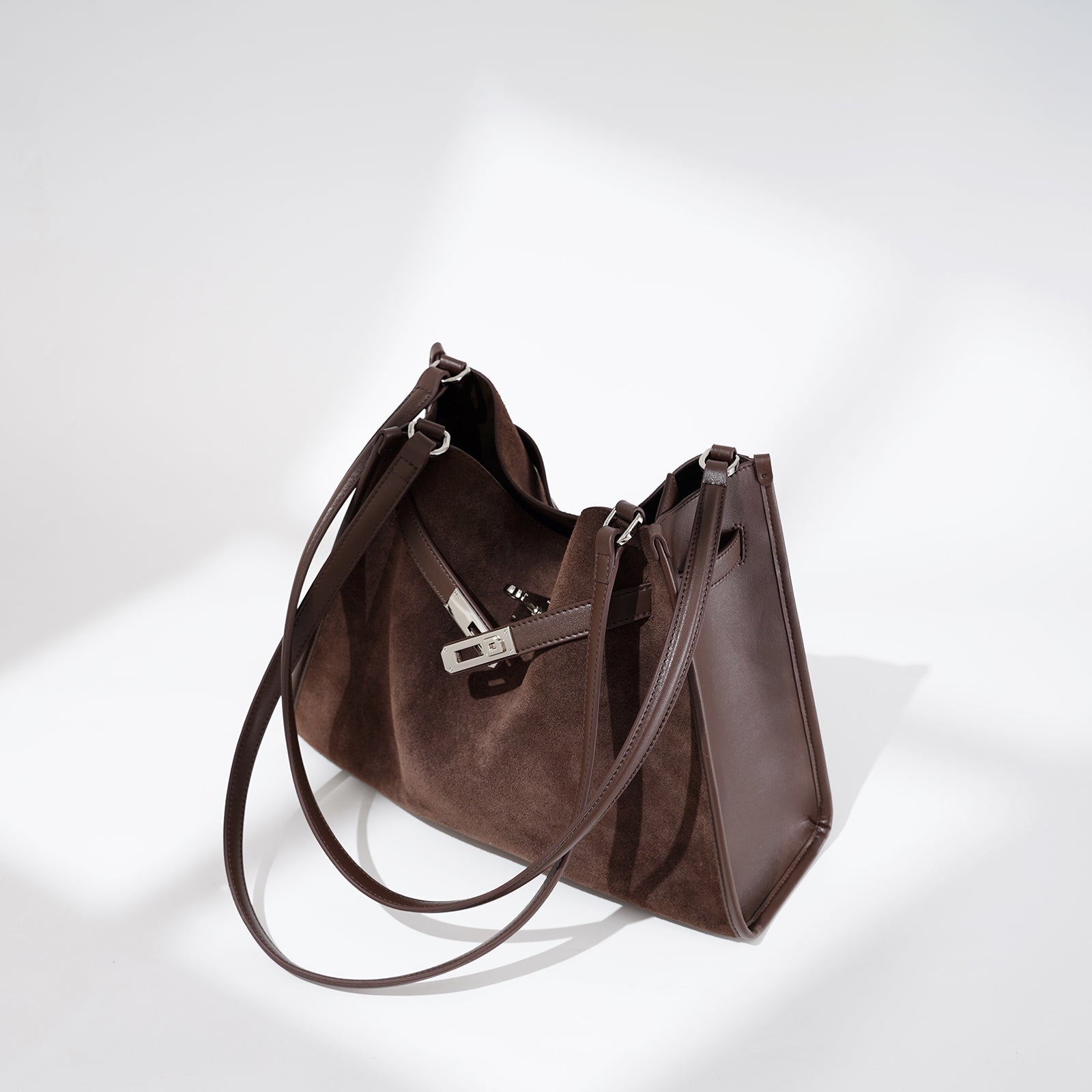 Top Grain Cowhide Suede Hobo Tote - VVISN