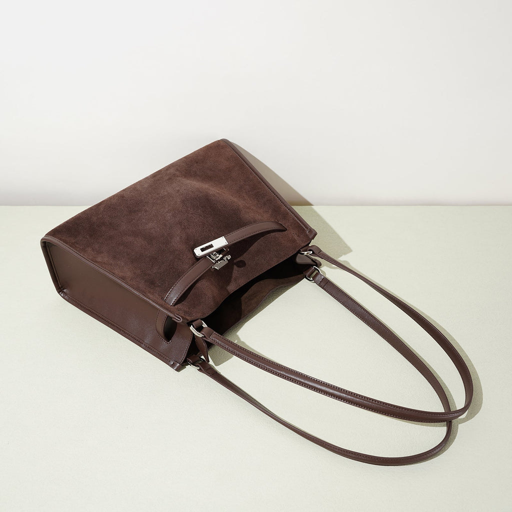 Top Grain Cowhide Suede Hobo Tote - VVISN
