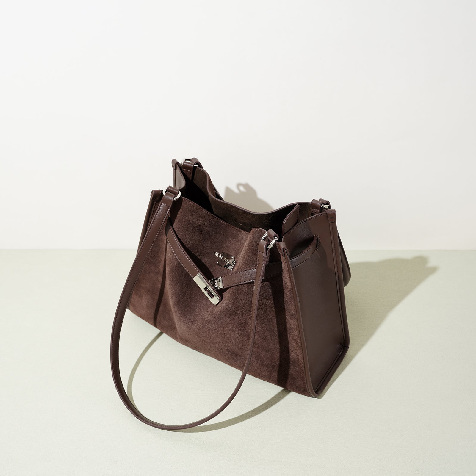 Top Grain Cowhide Suede Hobo Tote - VVISN