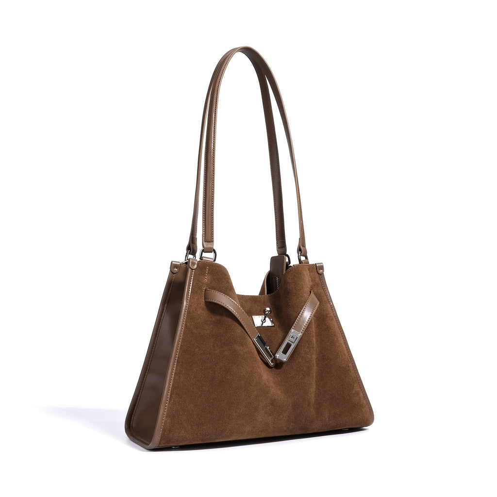 Top Grain Cowhide Suede Hobo Tote - VVISN