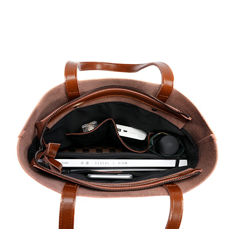 Vintage Leather Boston Satchel Handbag - VVISN