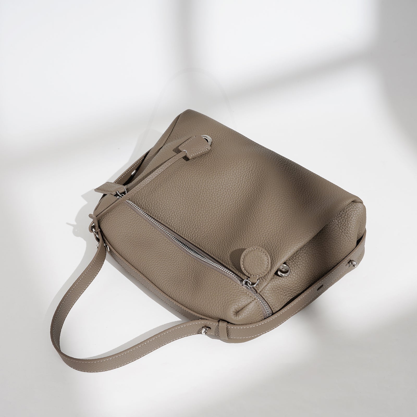 Vintage Leather Box Shoulder Crossbody Bag - VVISN