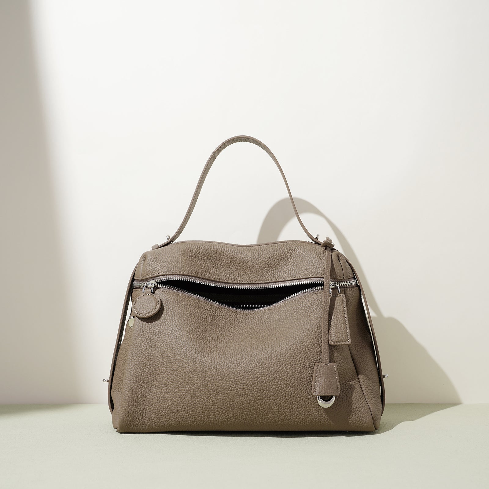 Vintage Leather Box Shoulder Crossbody Bag - VVISN