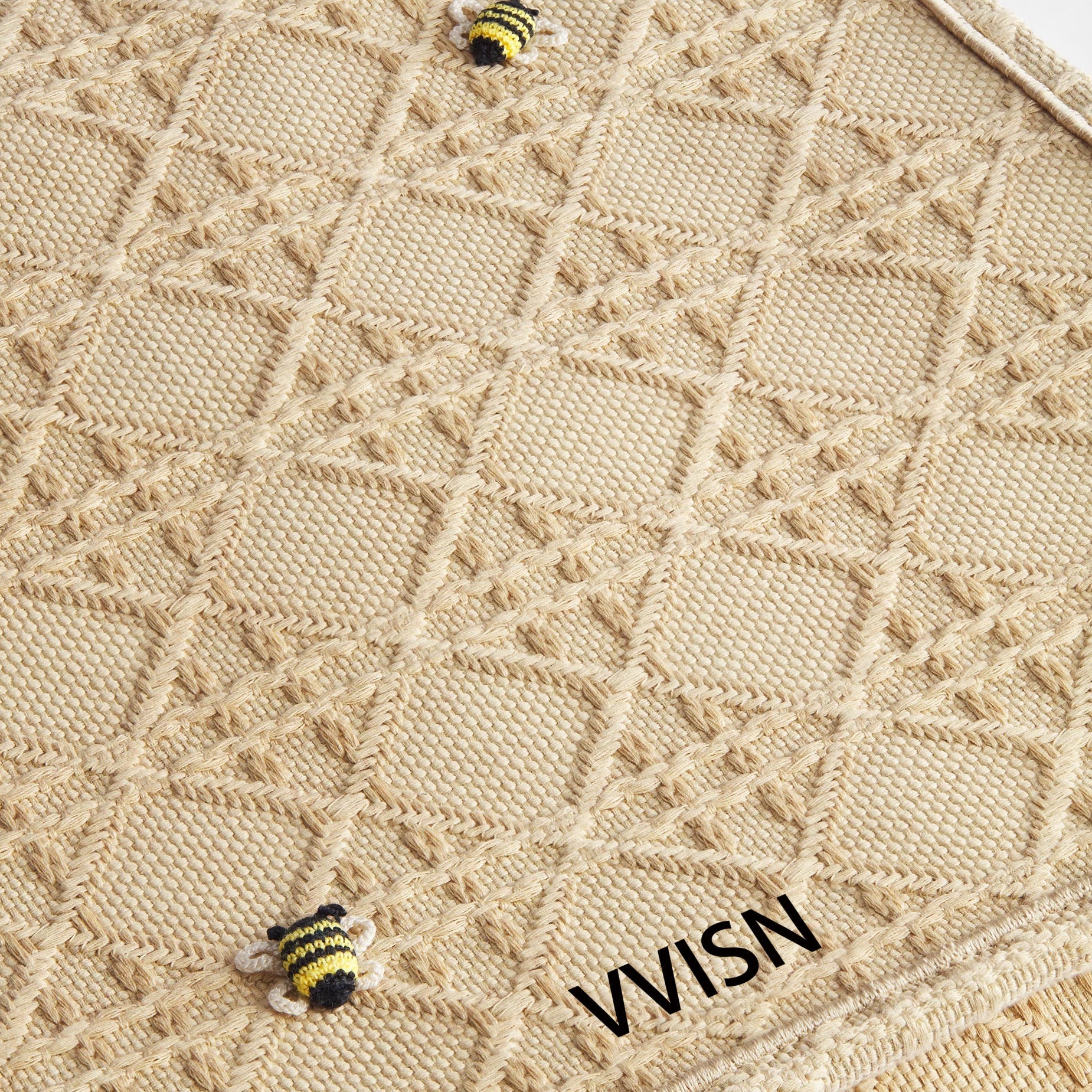 VVISN Raffia - Effect Cannage Book Tote - VVISN