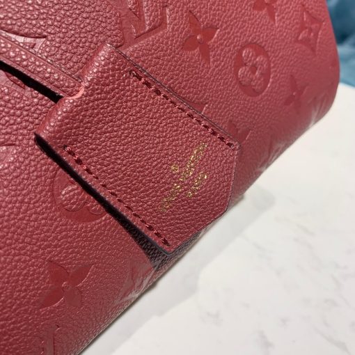 Louis Vuitto Monogram Empreinte Speedy Bandouliere 20 M42394 Burgundy - Image 6