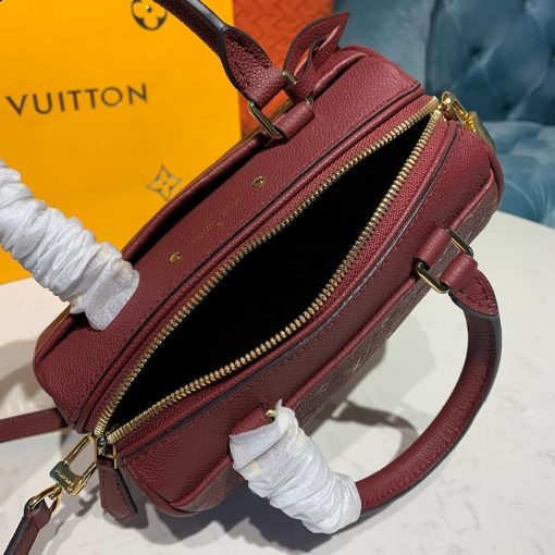 Louis Vuitto Monogram Empreinte Speedy Bandouliere 20 M42394 Burgundy - Image 9