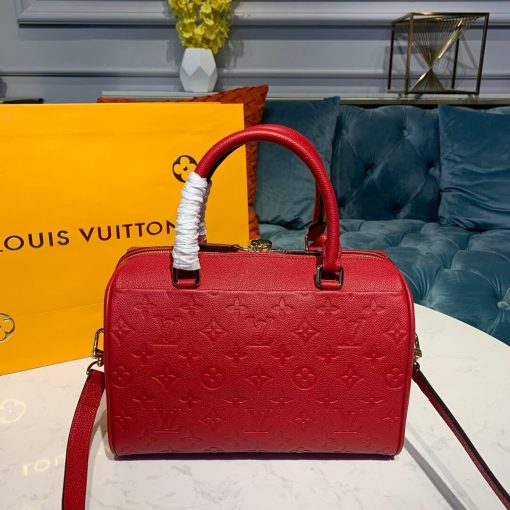 Louis Vuitto Monogram Empreinte Speedy Bandouliere 25 M42401 Red - Image 3