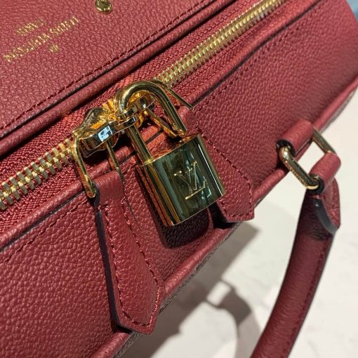 Louis Vuitto Monogram Empreinte Speedy Bandouliere 25 M42401 Burgundy - Image 6