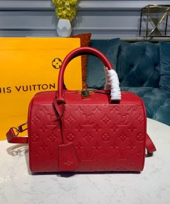 Louis Vuitto Monogram Empreinte Speedy Bandouliere 25 M42401 Red