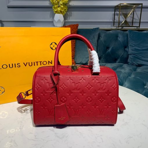 Louis Vuitto Monogram Empreinte Speedy Bandouliere 25 M42401 Red