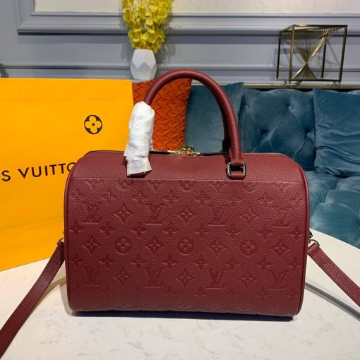 Louis Vuitto Monogram Empreinte Speedy Bandouliere 30 M43503 Burgundy - Image 3
