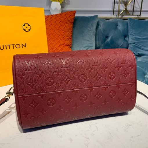 Louis Vuitto Monogram Empreinte Speedy Bandouliere 30 M43503 Burgundy - Image 4