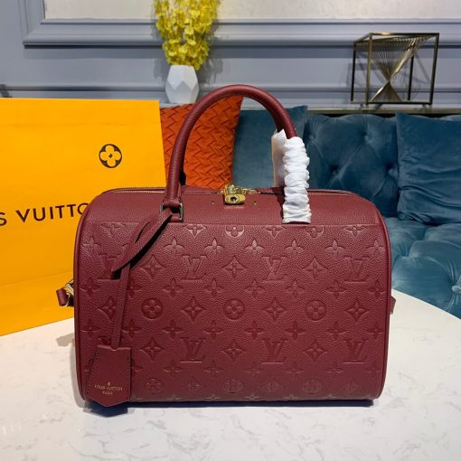 Louis Vuitto Monogram Empreinte Speedy Bandouliere 30 M43503 Burgundy