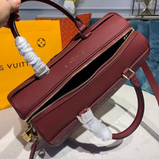 Louis Vuitto Monogram Empreinte Speedy Bandouliere 30 M43503 Burgundy - Image 9