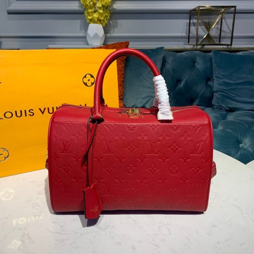 Louis Vuitto Monogram Empreinte Speedy Bandouliere 30 M43503 Red