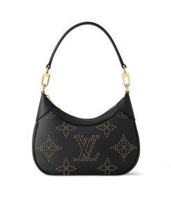 Louis Vuitton Bagatelle Bag M46735 Black Monogram Empreinte With Studs