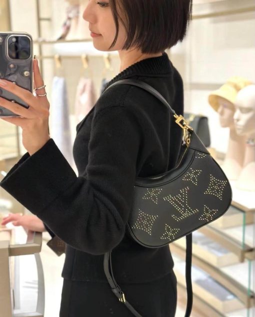 Louis Vuitton Bagatelle Bag M46735 Black Monogram Empreinte With Studs - Image 5