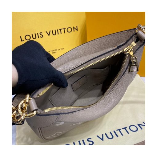 Louis Vuitton Bicolor Monogram Empreinte Leather Bagatelle M46112 Grey/Beige - Image 11