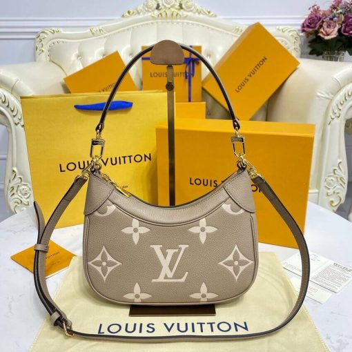 Louis Vuitton Bicolor Monogram Empreinte Leather Bagatelle M46112 Grey/Beige - Image 3