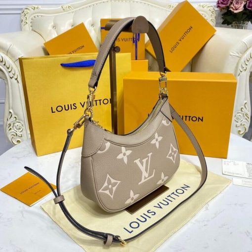 Louis Vuitton Bicolor Monogram Empreinte Leather Bagatelle M46112 Grey/Beige - Image 4
