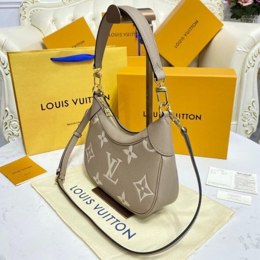 Louis Vuitton Bicolor Monogram Empreinte Leather Bagatelle M46112 Grey/Beige - Image 5