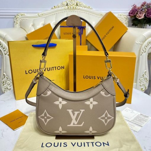 Louis Vuitton Bicolor Monogram Empreinte Leather Bagatelle M46112 Grey/Beige - Image 6