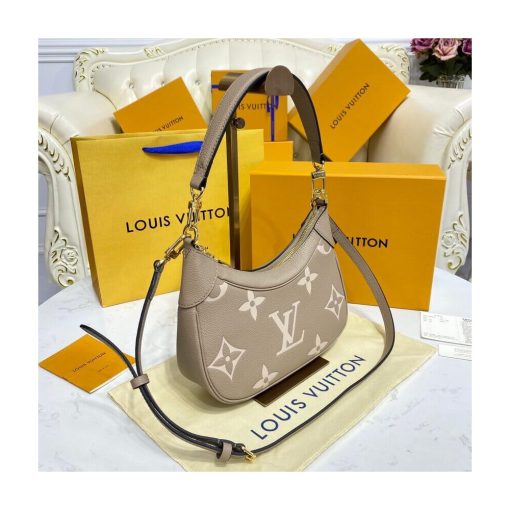 Louis Vuitton Bicolor Monogram Empreinte Leather Bagatelle M46112 Grey/Beige - Image 4